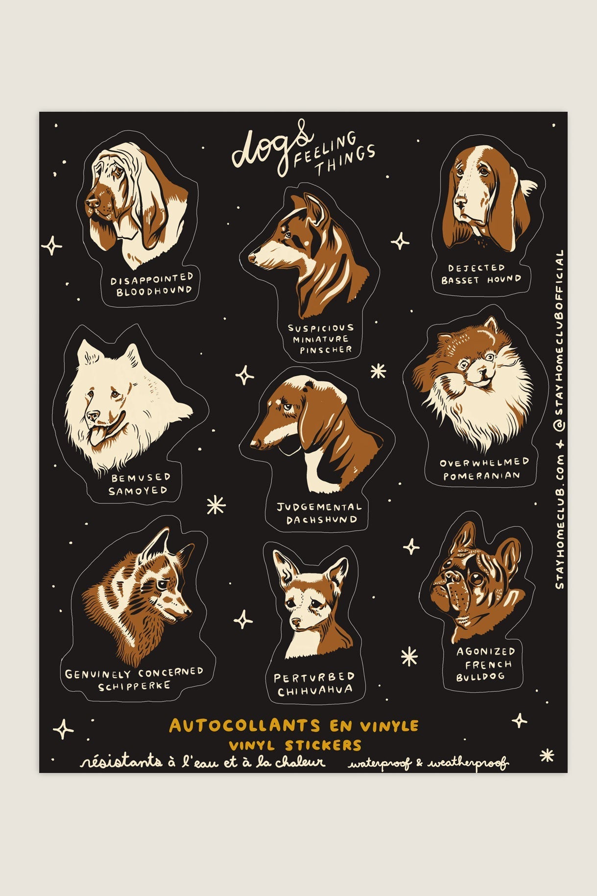 Dogs Feeling Things Mega Sticker Sheet