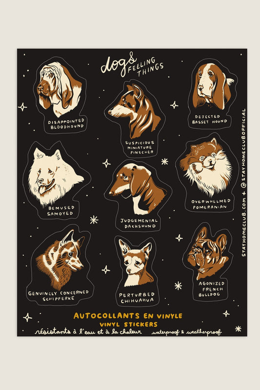 Dogs Feeling Things Mega Sticker Sheet