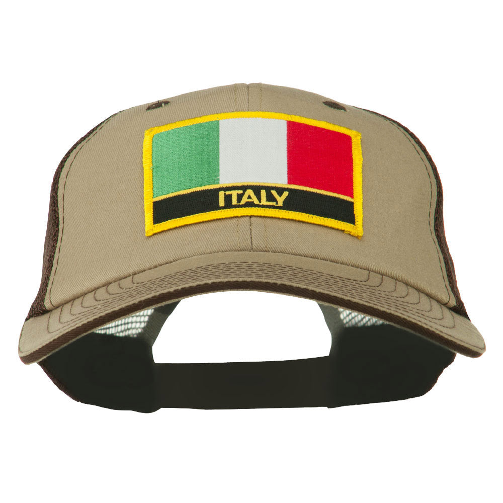 Italy Flag Embroidered Patched Big Size Washed Mesh Cap