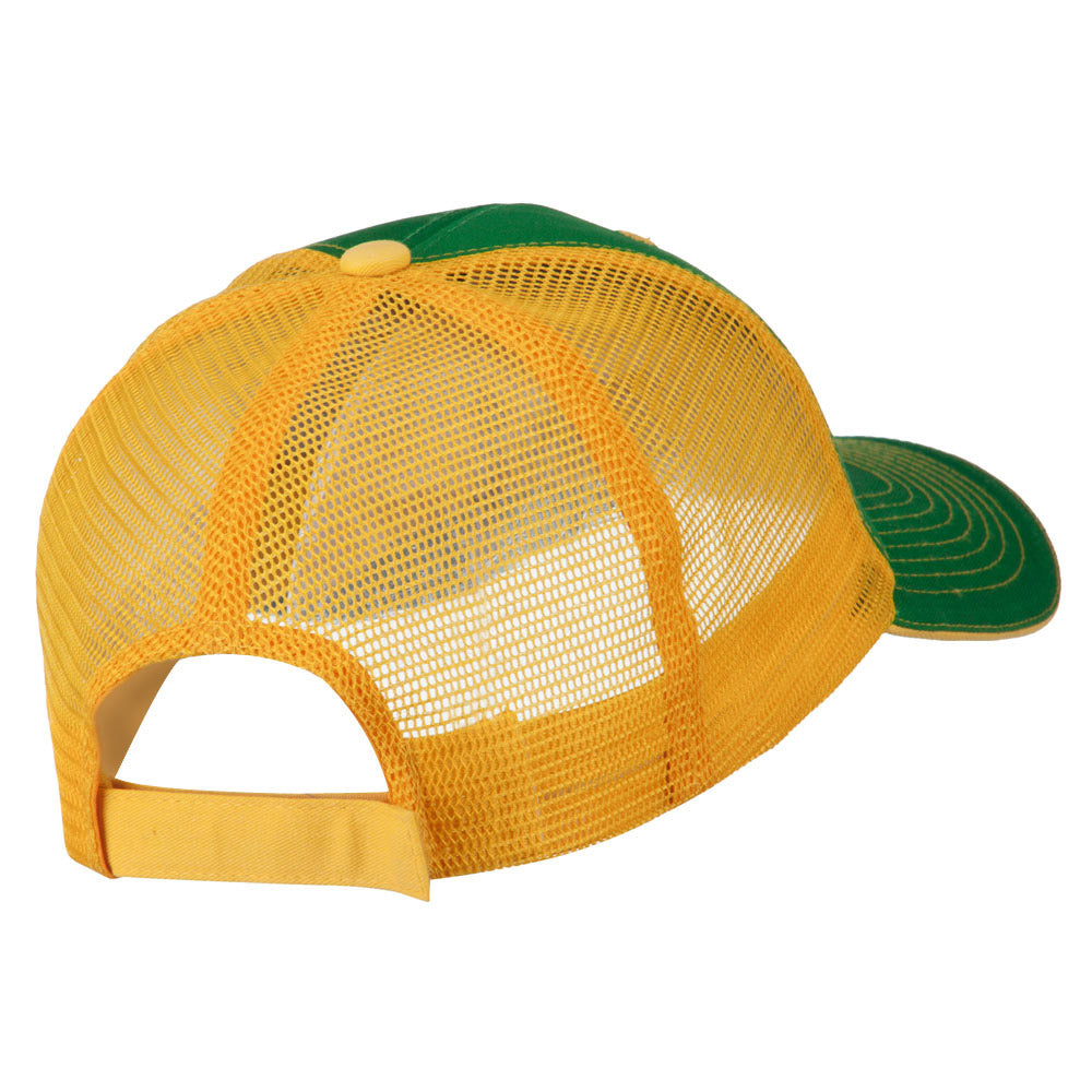 Italy Flag Embroidered Patched Big Size Washed Mesh Cap