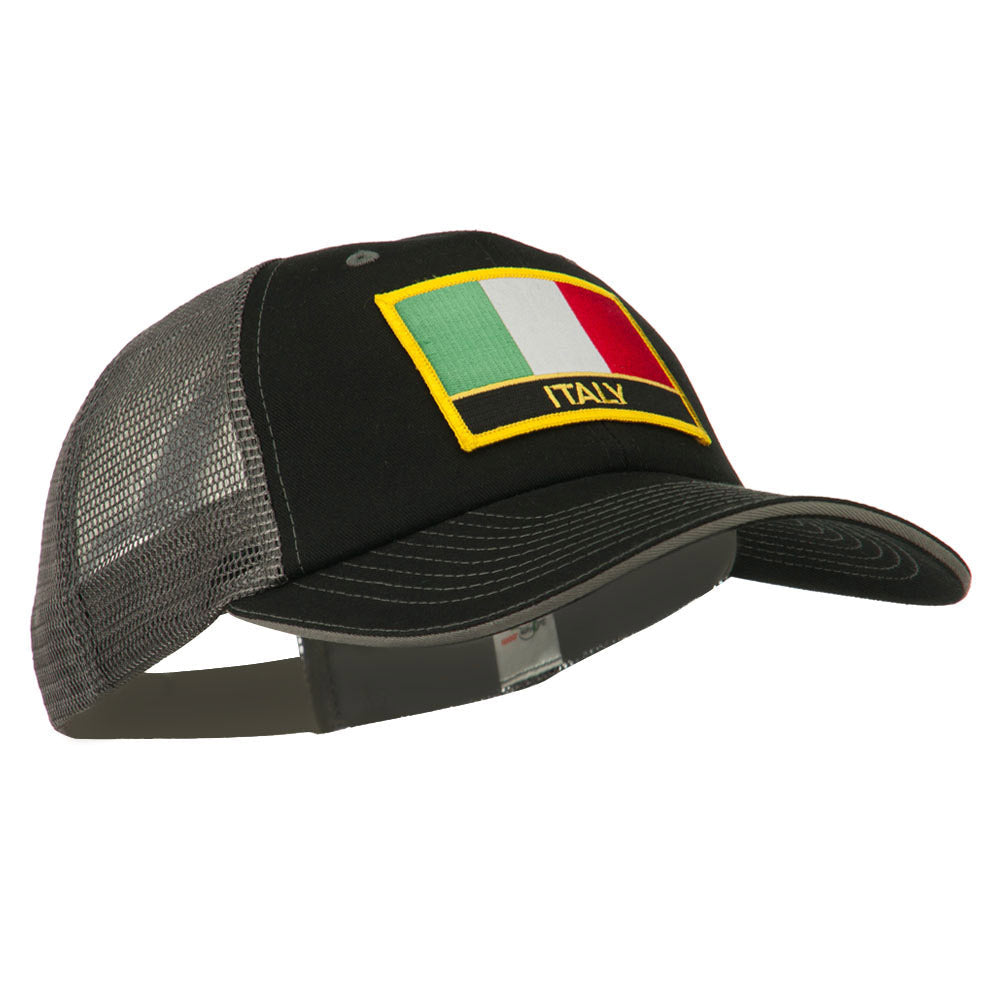Italy Flag Embroidered Patched Big Size Washed Mesh Cap