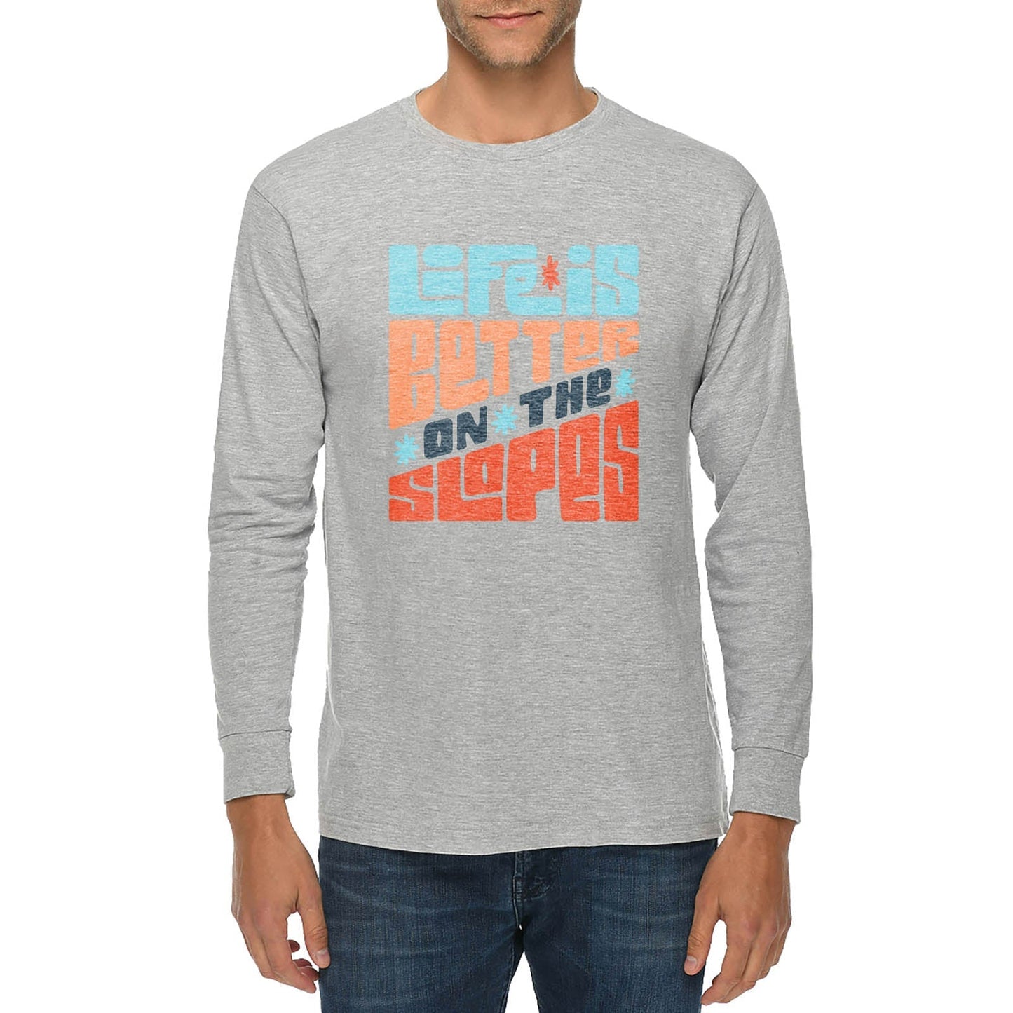 Better On The Slopes Graphic Long Sleeve Crewneck Tee