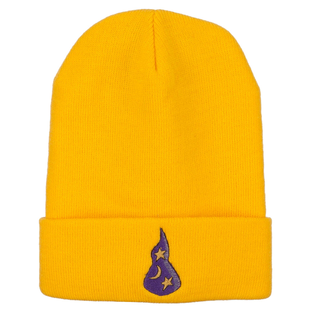 Wizard Hat with Stars and Moon Embroidered Long Beanie