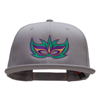 Mardi Gras Festive Mask Superior Cotton Twill Flat Bill Snapback Prostyle Cap