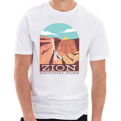 Zion National Park Cotton Short Sleeve Deluxe Jersey Graphic Shirt