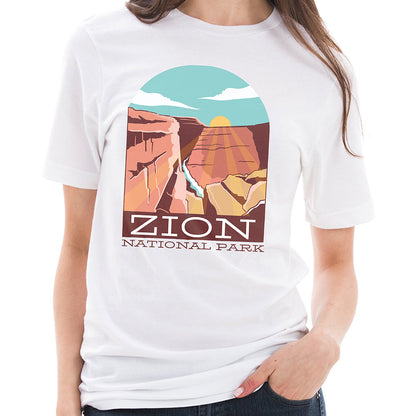 Zion National Park Cotton Short Sleeve Deluxe Jersey Graphic Shirt
