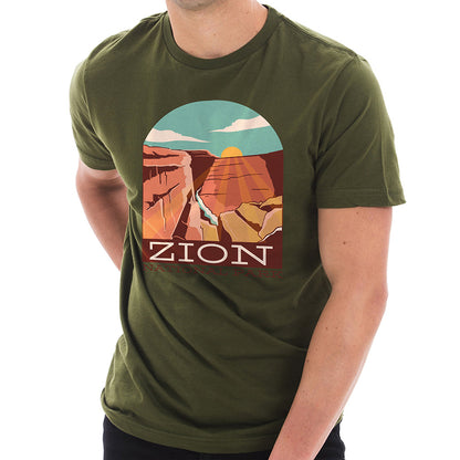 Zion National Park Cotton Short Sleeve Deluxe Jersey Graphic Shirt